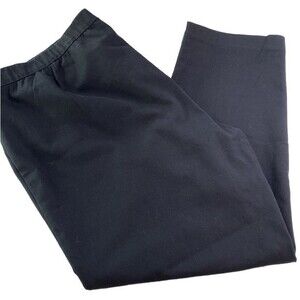 J Jill Women's Black Pull On Cropped Pants Elastic High Waist Stretch Straight